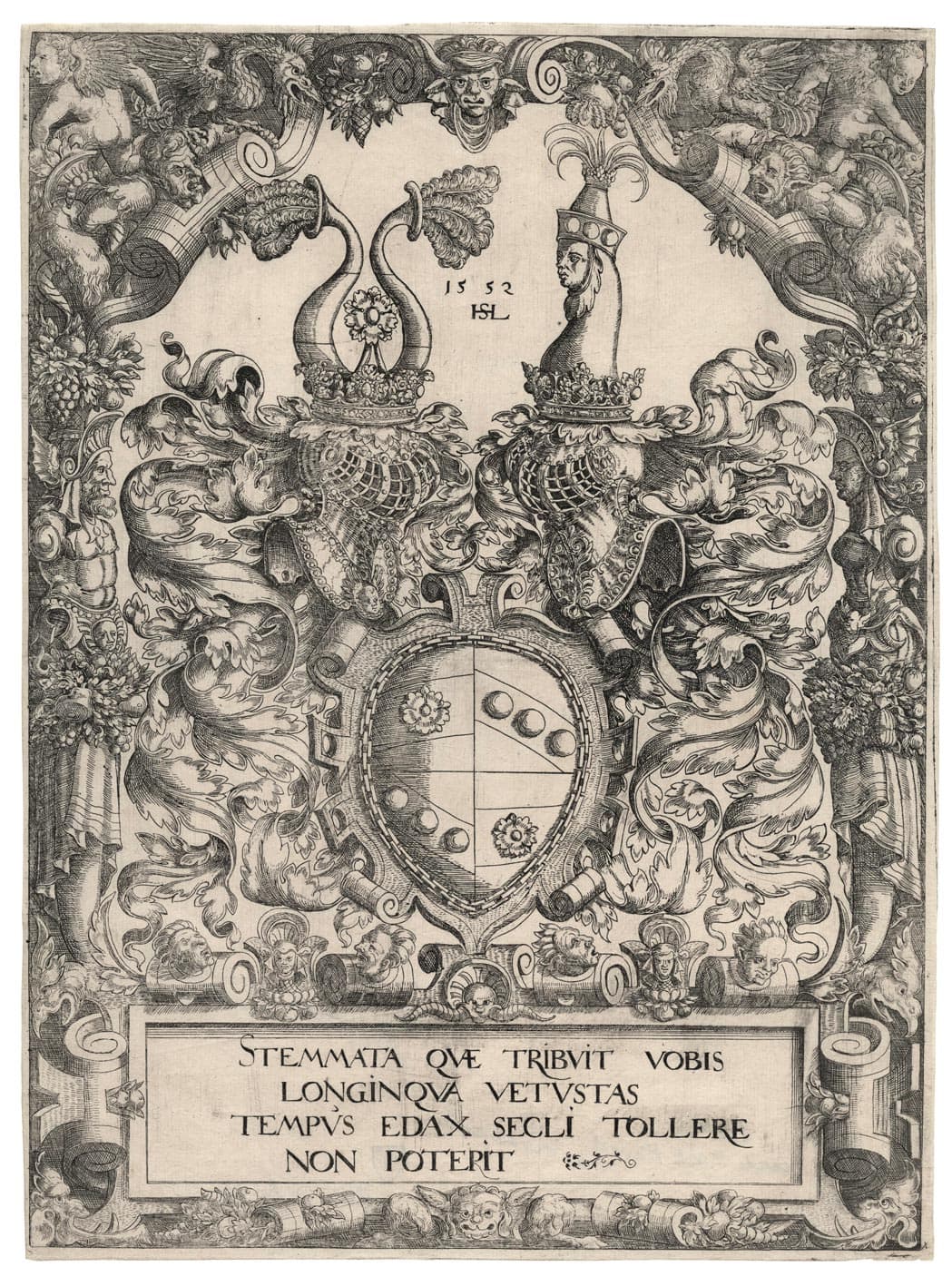 Les armoiries de Oswald von Eckh et de sa femme née Piencsenau