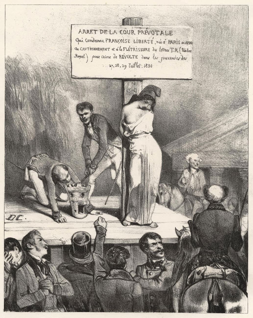 Arrêt de la Cour Prévotale (la Liberté au pilori)