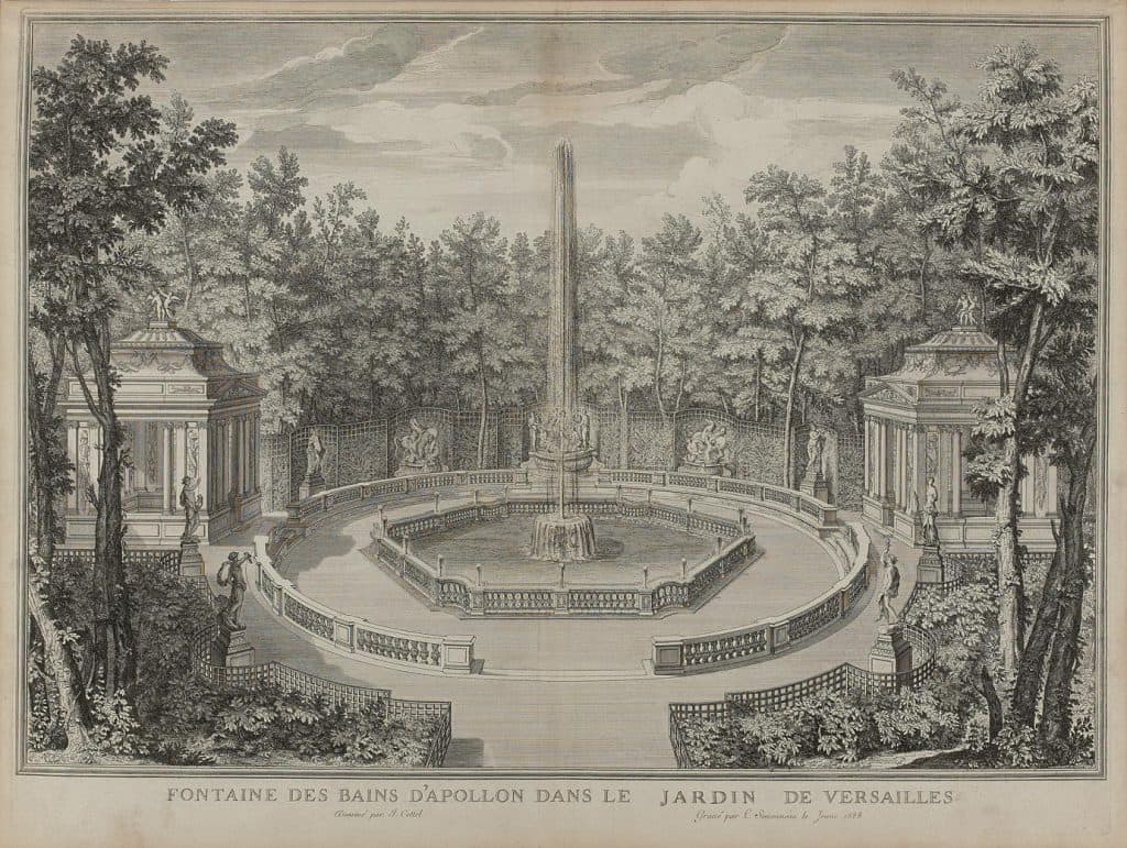 Simonneau – Fontaine des bains d’Apollon dans le jardin de Versailles