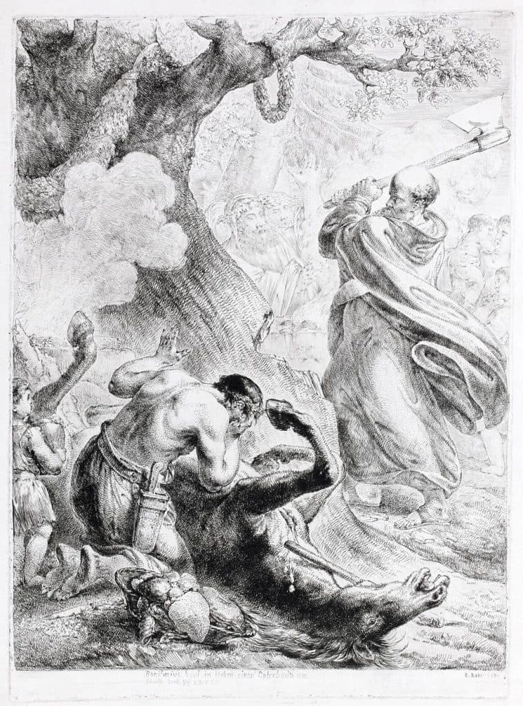 Rode – Saint Boniface abattant un chêne