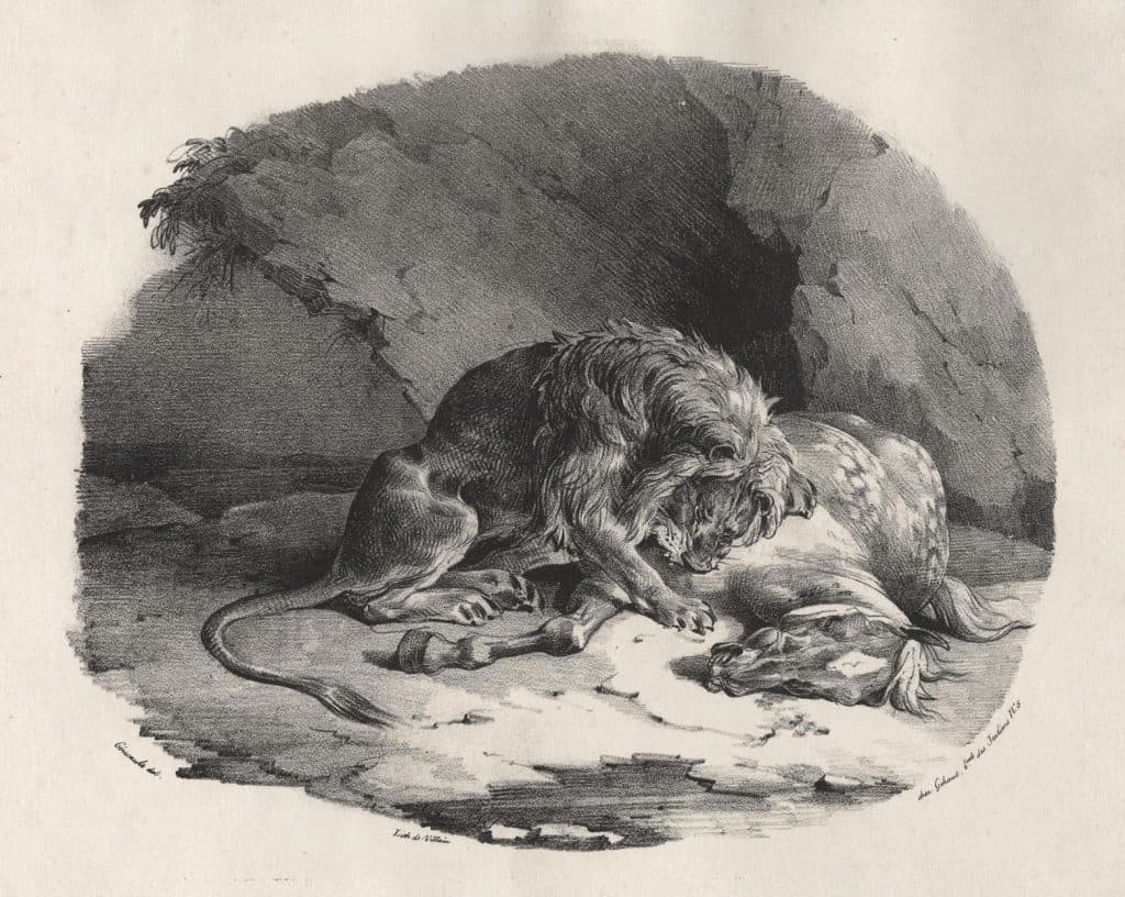 Géricault – Cheval dévoré par un lion