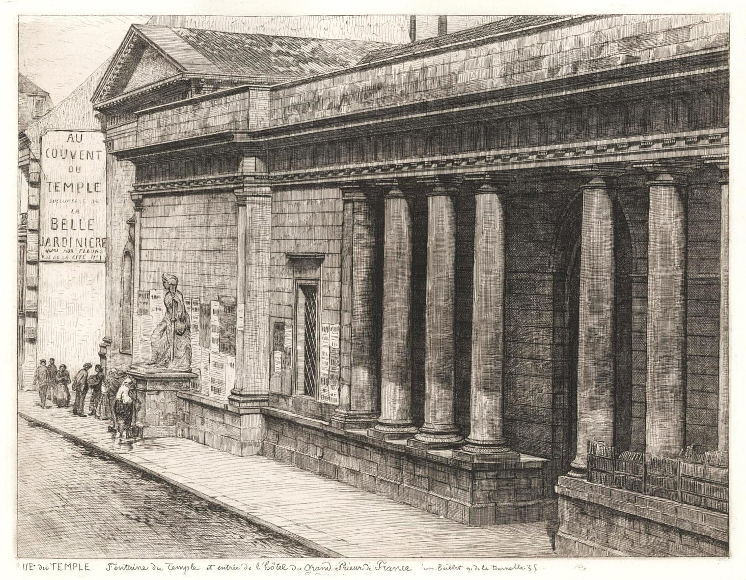 Rue du Temple (Fontaine du Temple et entrée de l'hôtel du Grand Prieur de France)