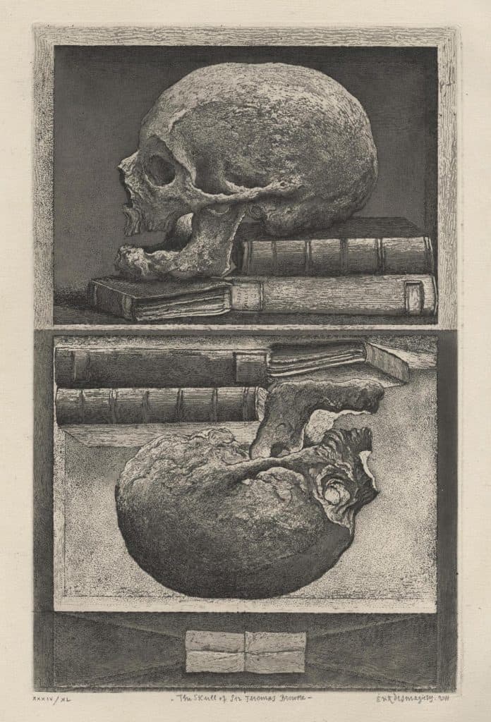 Desmazières – The skull of Sir Thomas Browne