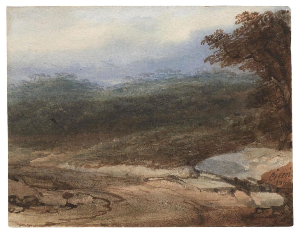 Ciceri – Chemin tournant devant une colline