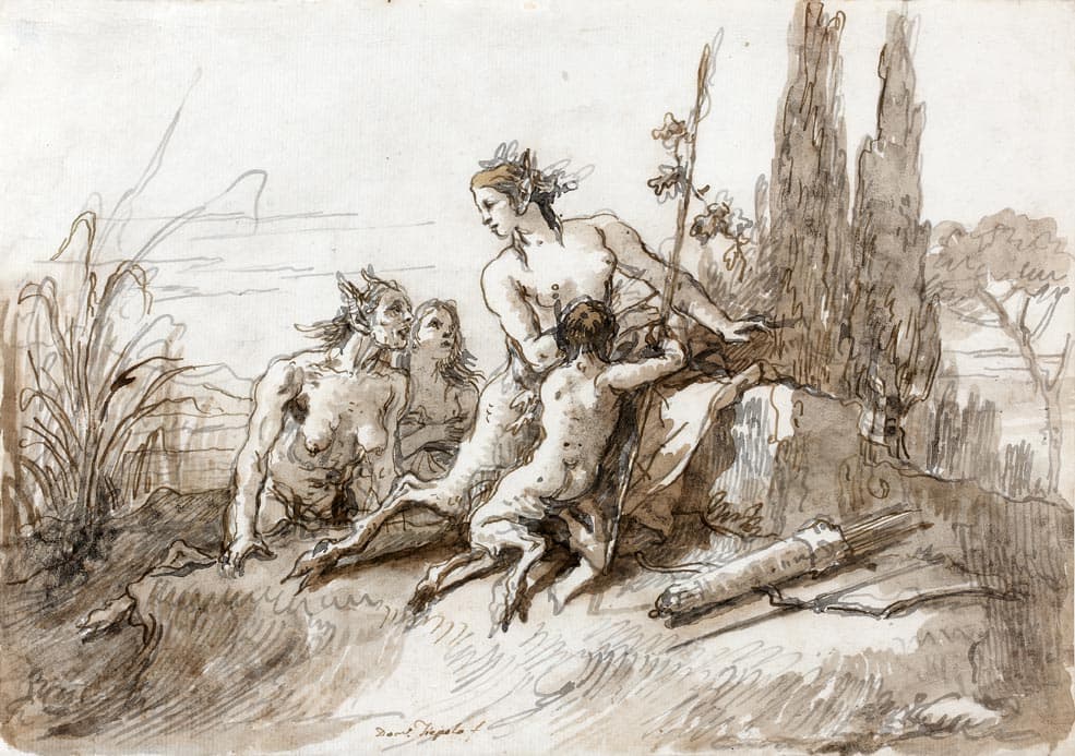 Tiepolo (Gian Domenico) – Famille de satyres