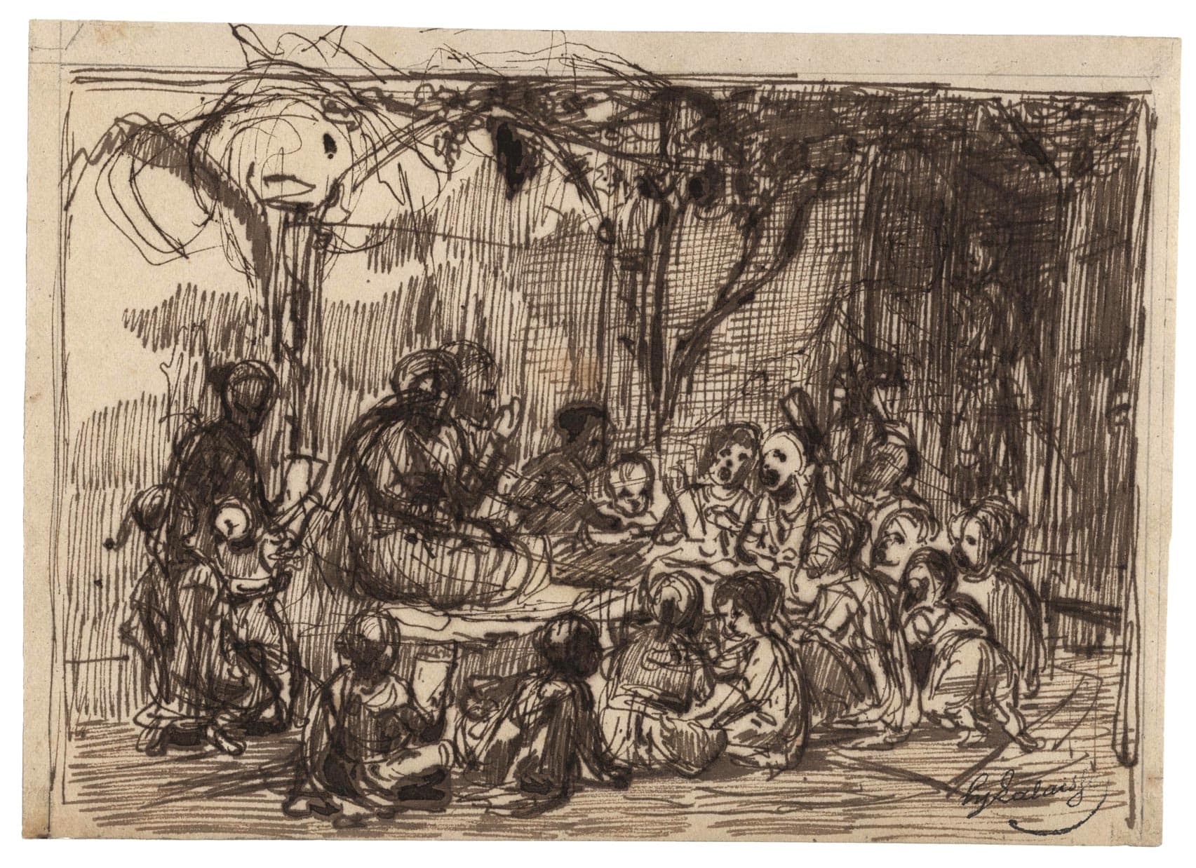 Class Under an Arbour