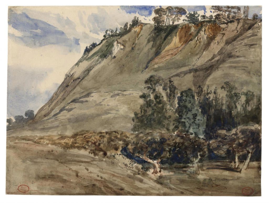 Huet (Paul) – Paysage de montagne (Vallée du Rhône ?)