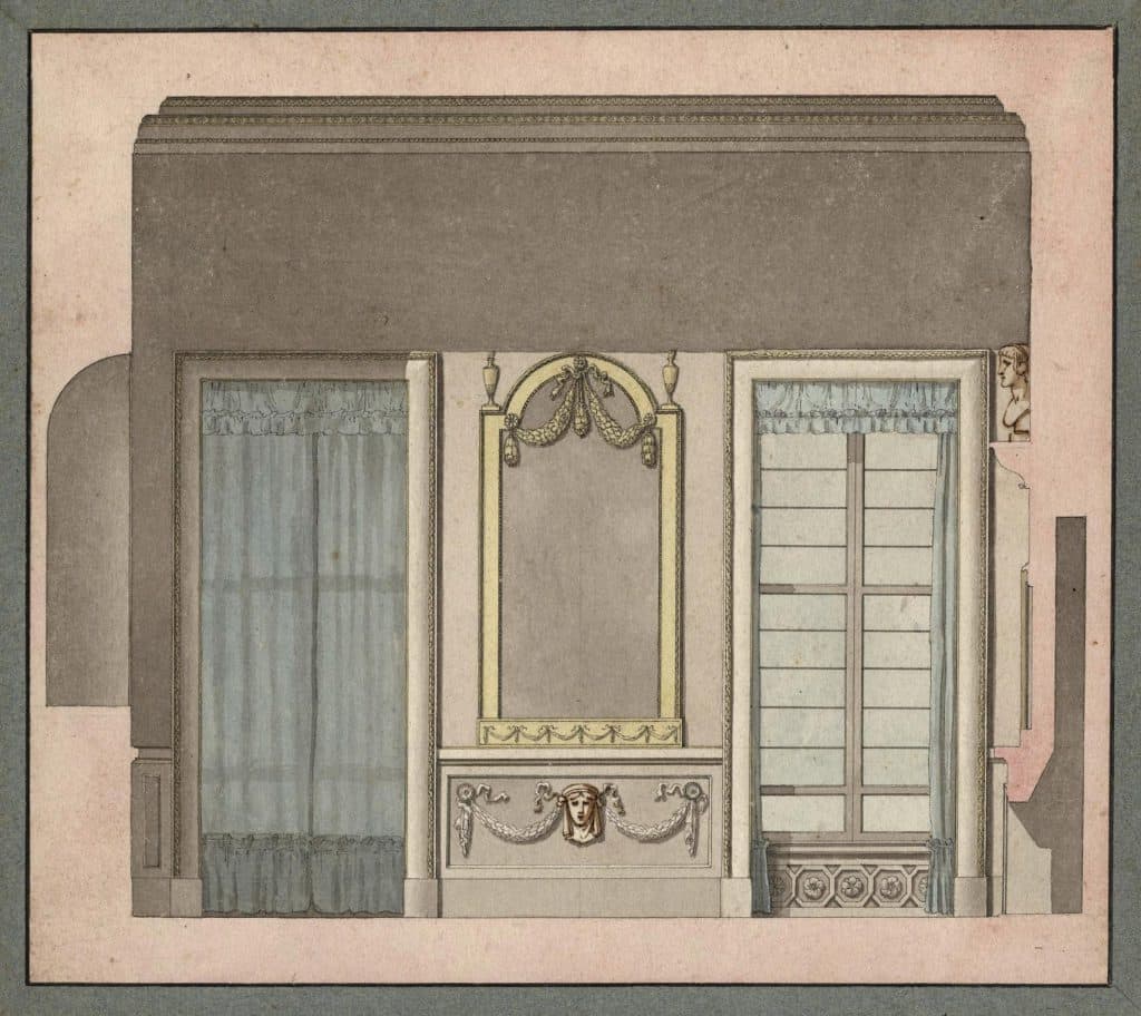 Ecole française XIXe – Projet de décor intérieur