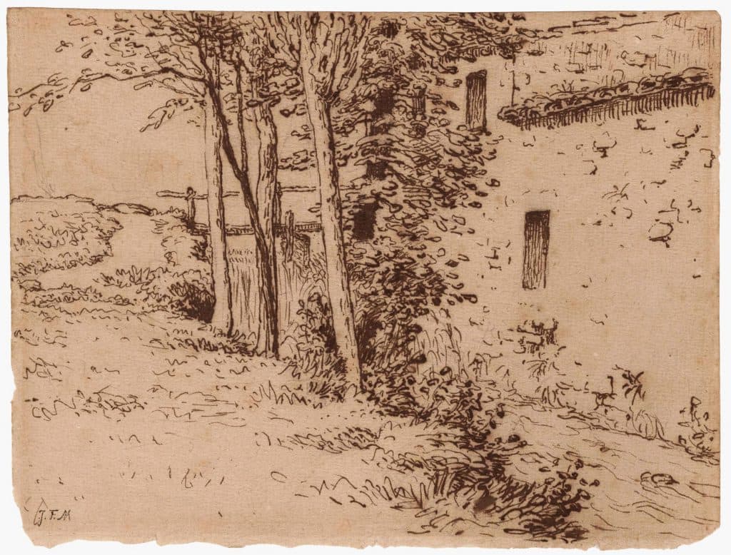 Millet – Coin de ferme près d’un cours d’eau