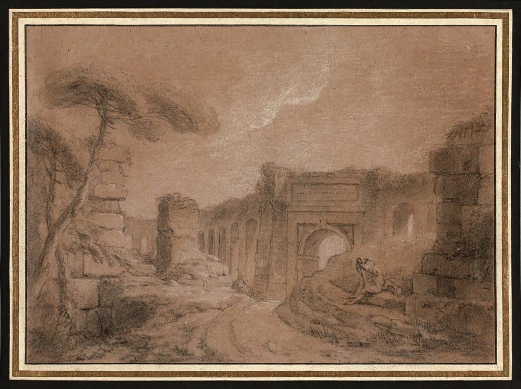 Challe – Vue de la Porte Pie à Rome