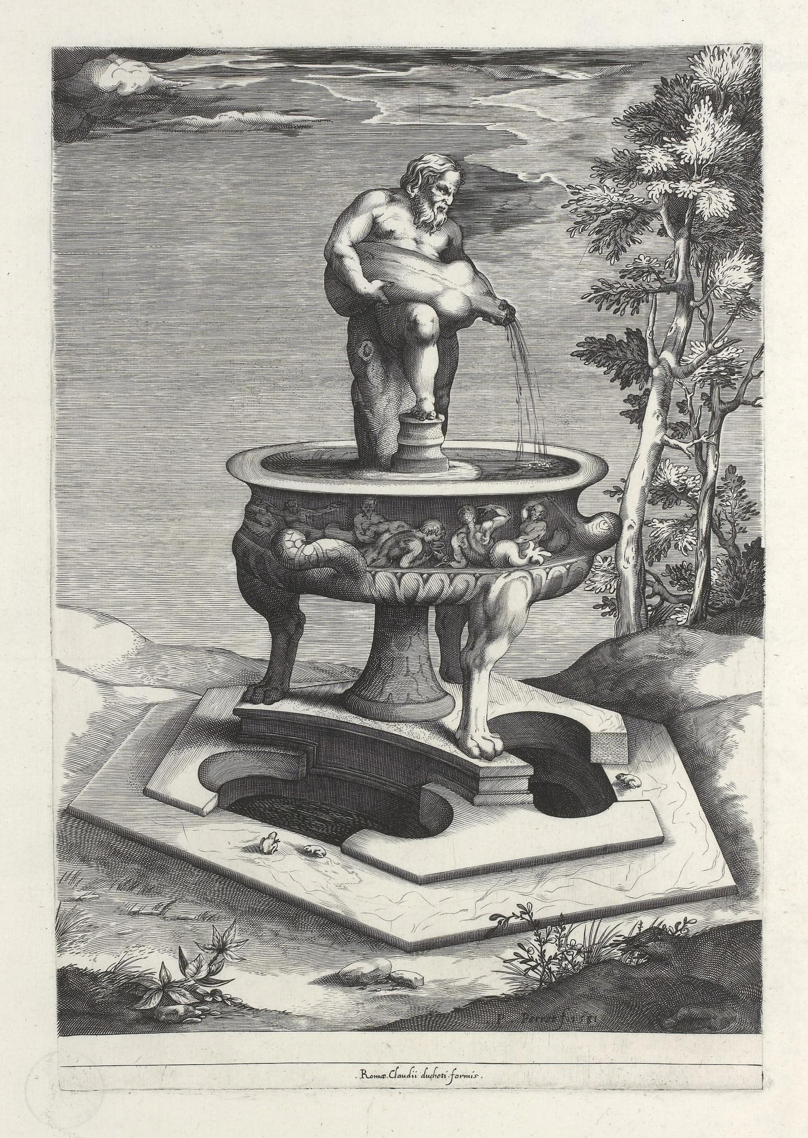 Fontaine de Silène dans les jardins du palais Cesi à Rome