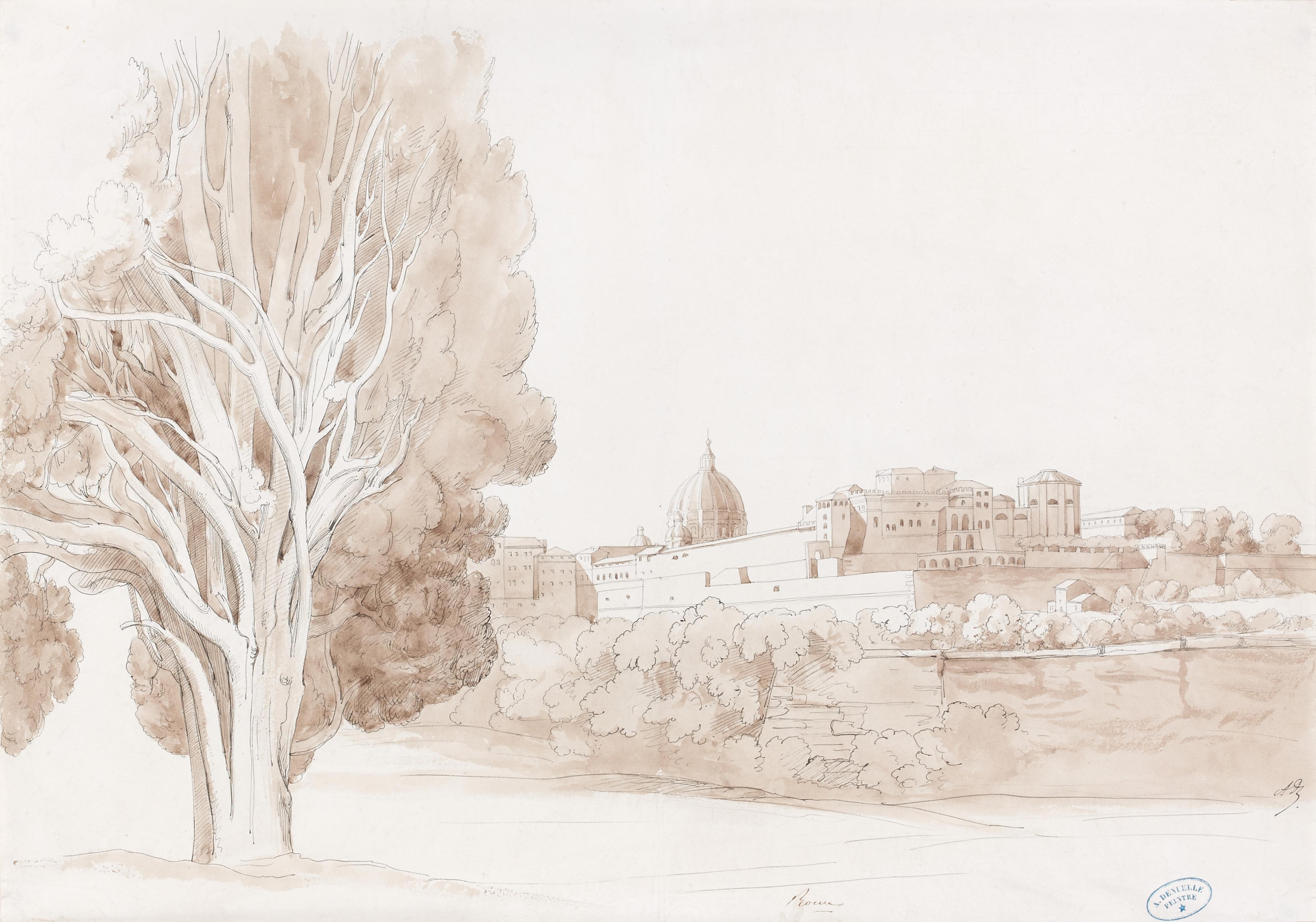 Vue de la basilique Saint-Pierre de Rome, depuis les jardins du Vatican