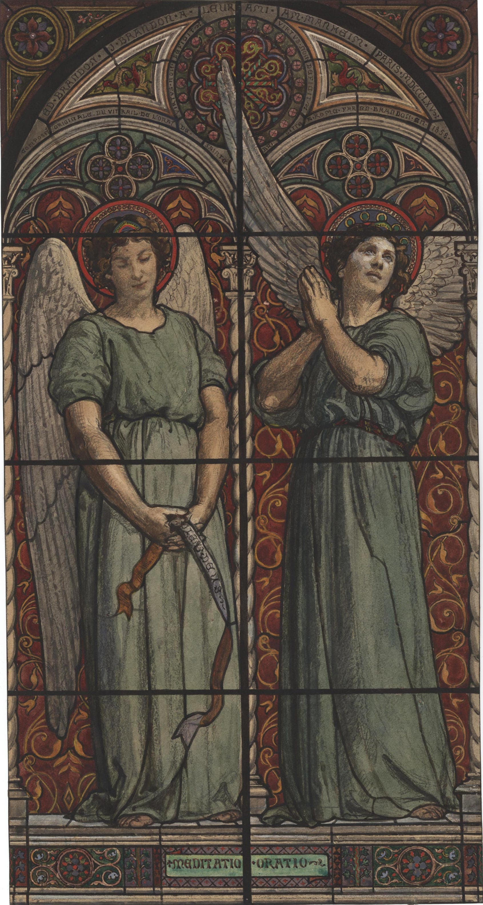 Deux anges dans un vitrail