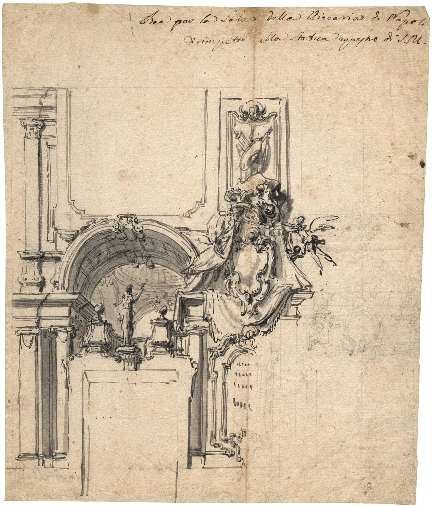 Trompe-l'œil Decor Project for the Sala della Vicaria in Naples