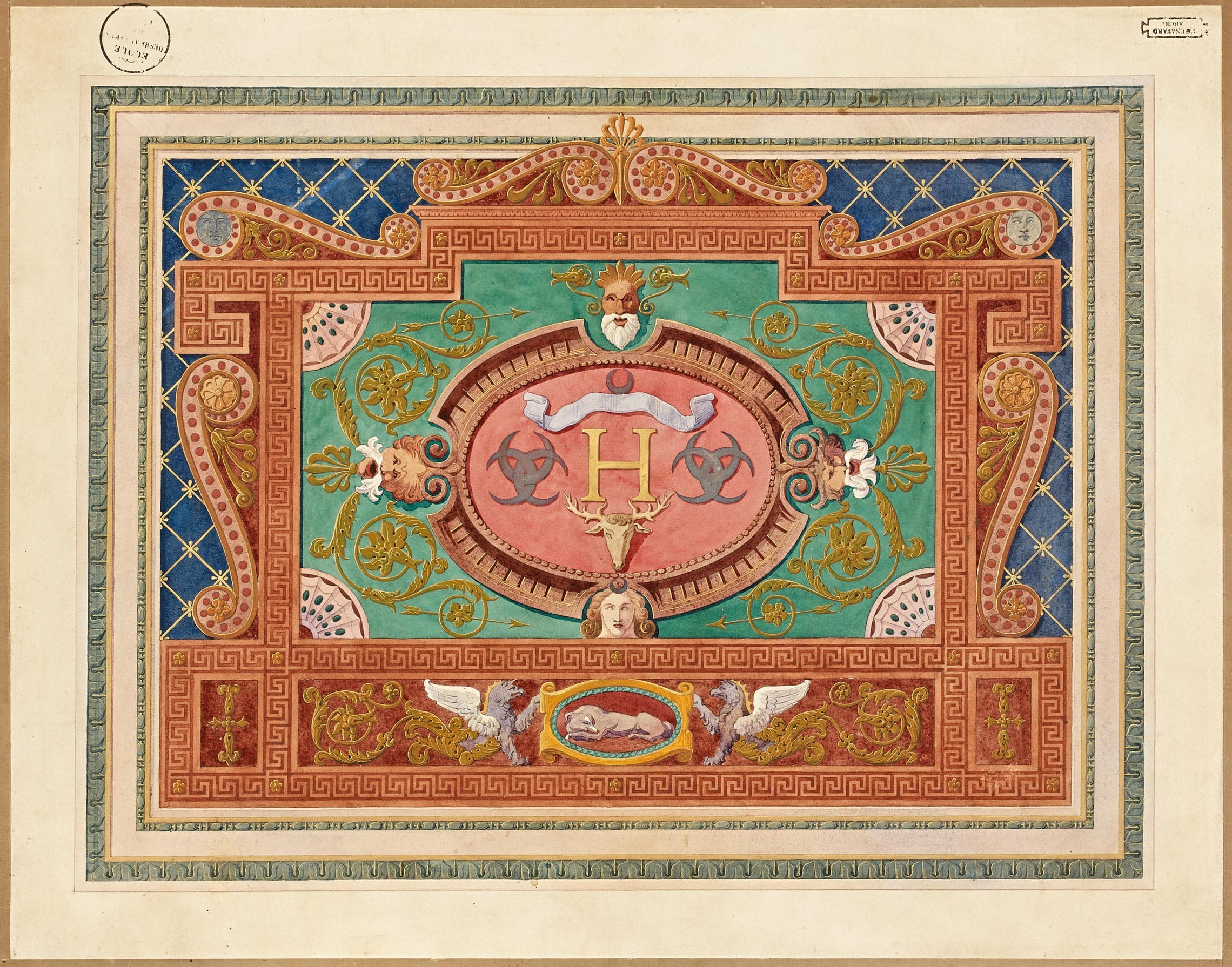 Project for a Panel with the Marks of Henry IV and Diane de Poitiers