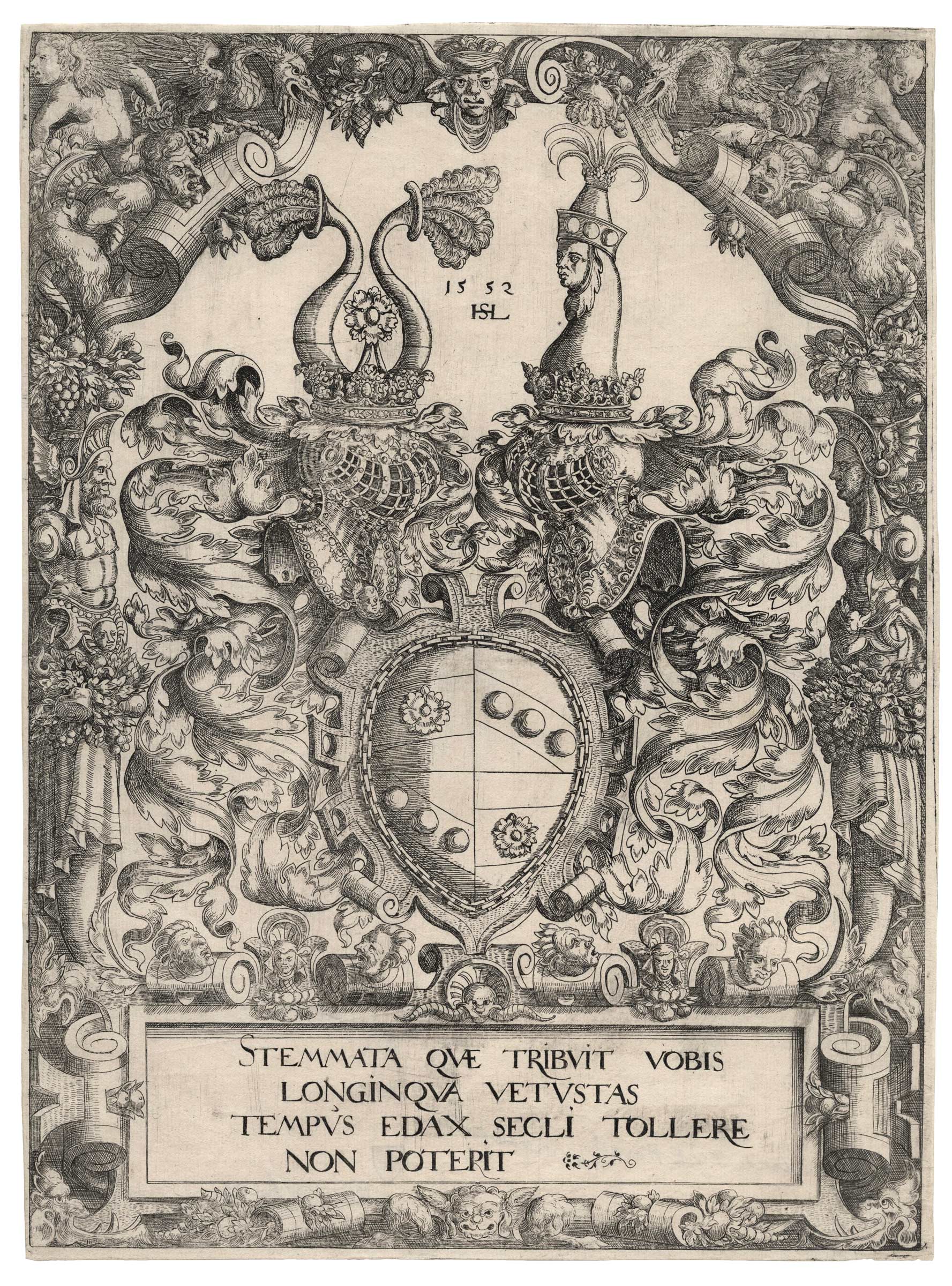 Les armoiries de Oswald von Eckh et de sa femme née Piencsenau