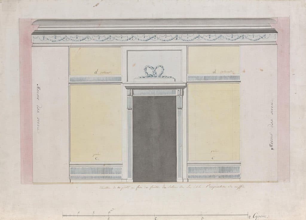 Ecole française XVIIIe – Projet décoratif pour le salon de l’Impératrice de Russie