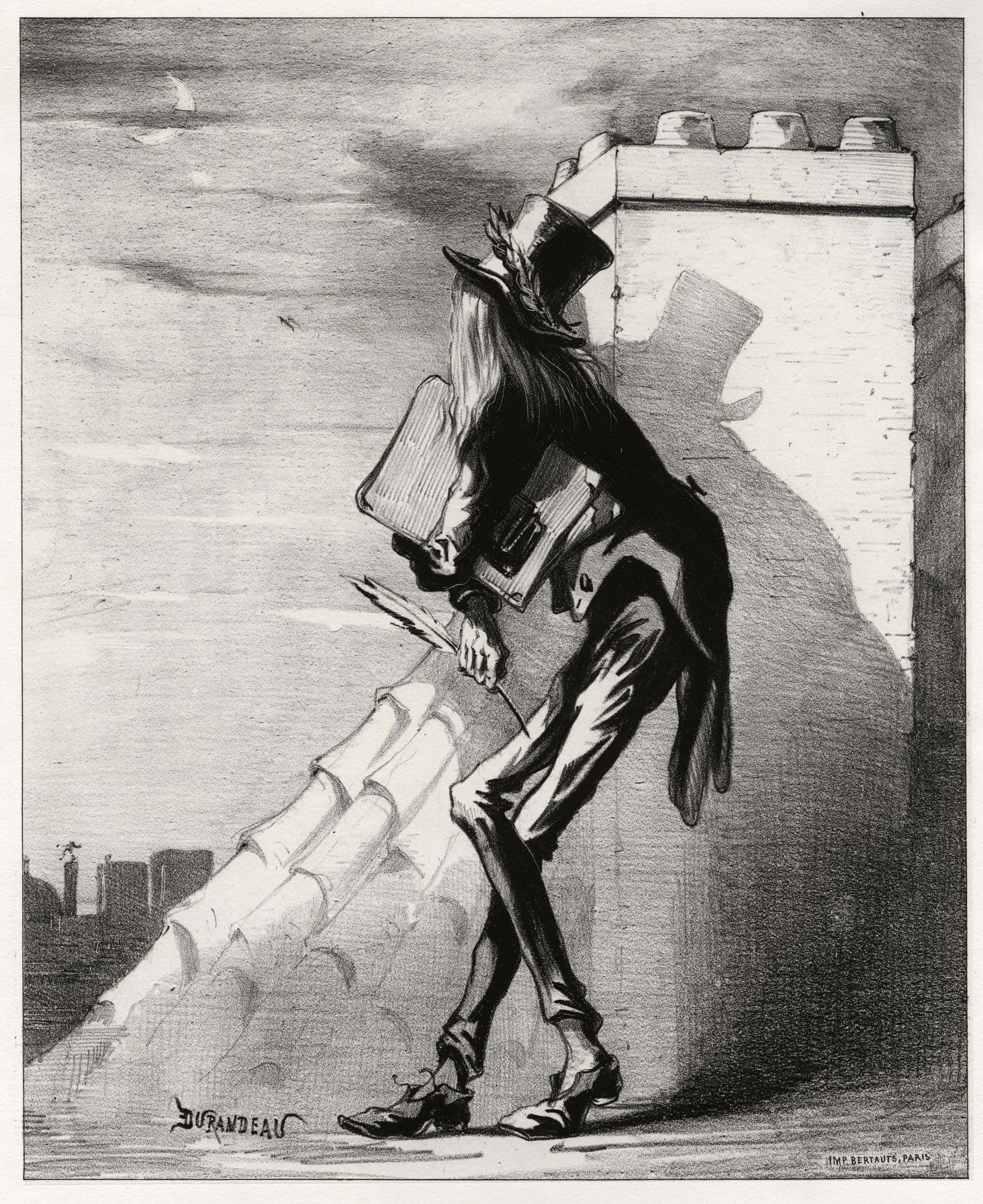 Philoxène Boyer sur un toit