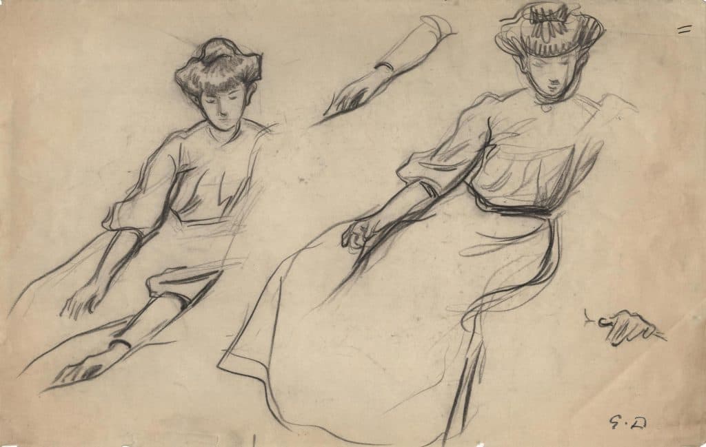 Desvallières – Femme assise, études