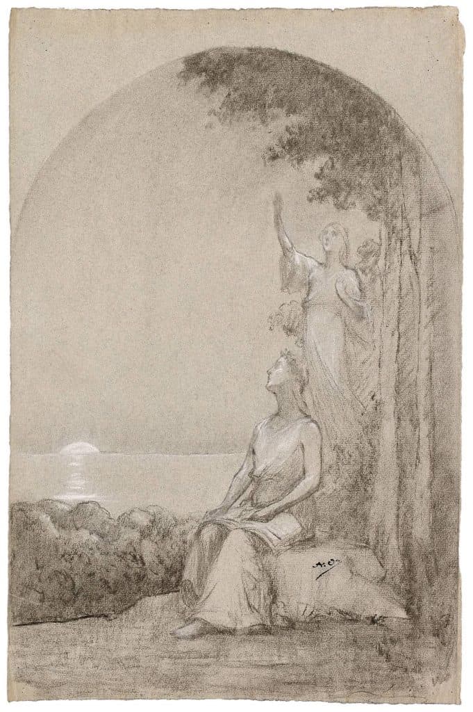 Osbert – Scène symboliste autour de deux muses