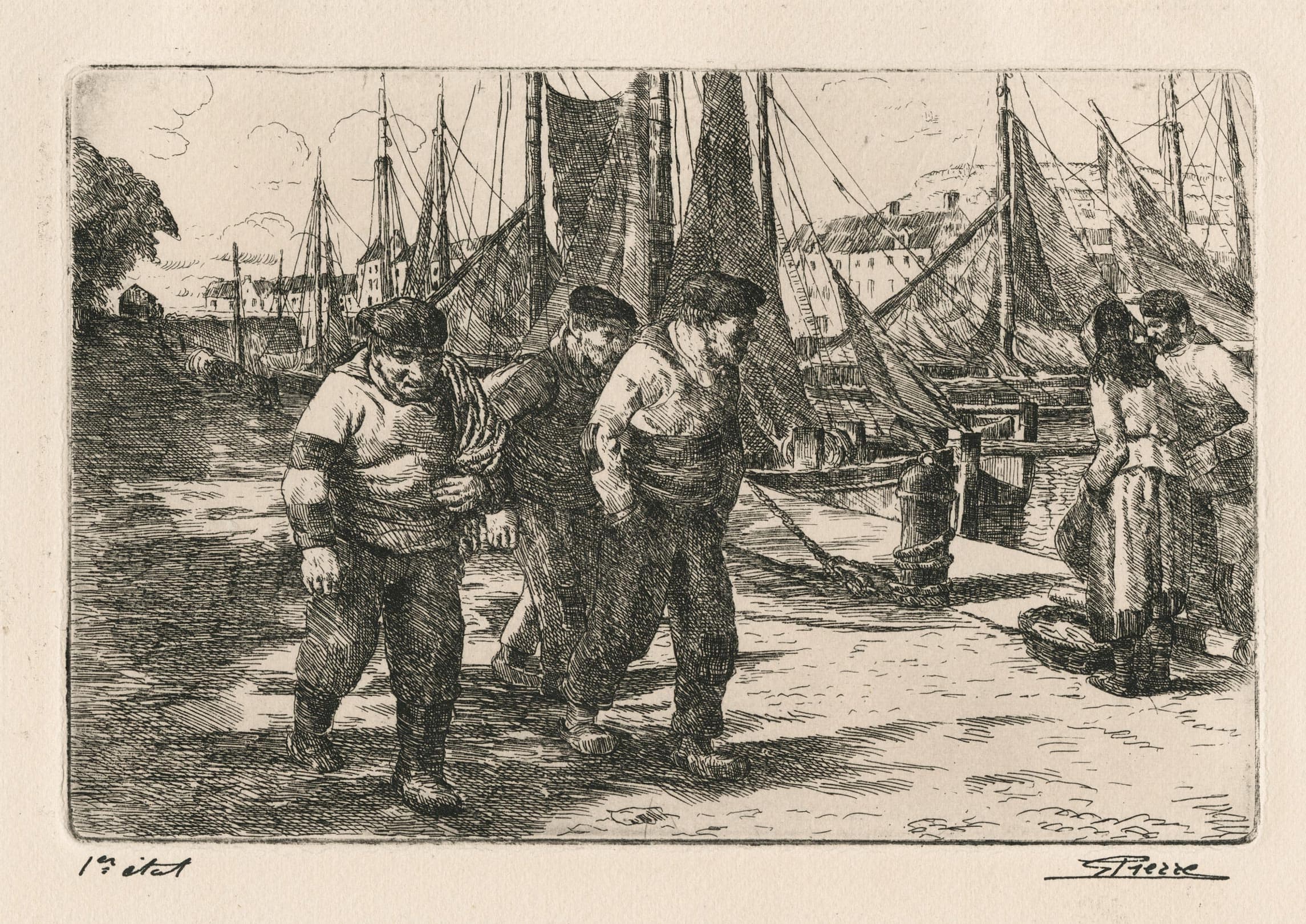 Pêcheurs au port