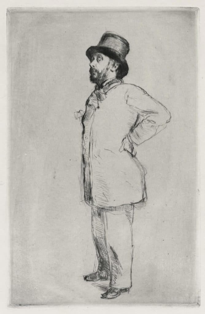 Desboutin – Edgar Degas au chapeau, ou Degas en buste