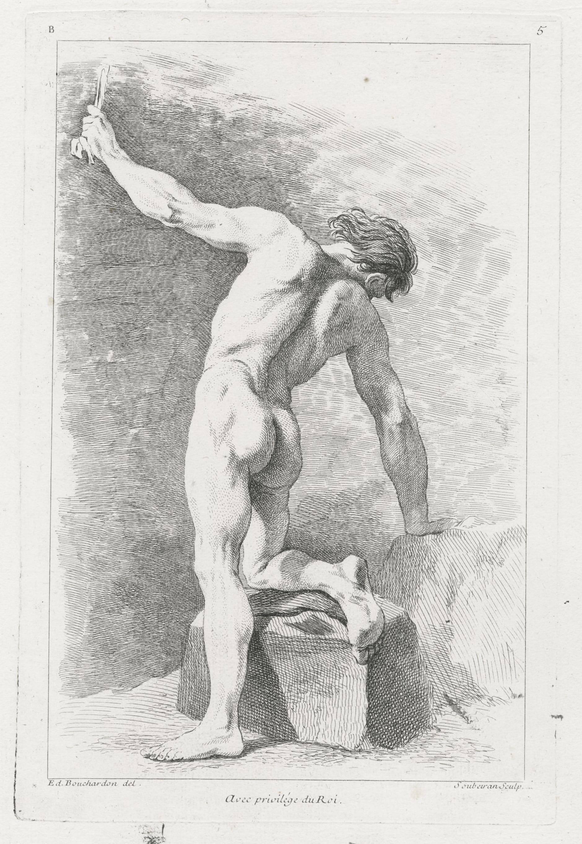 Academy figure of a man from behind