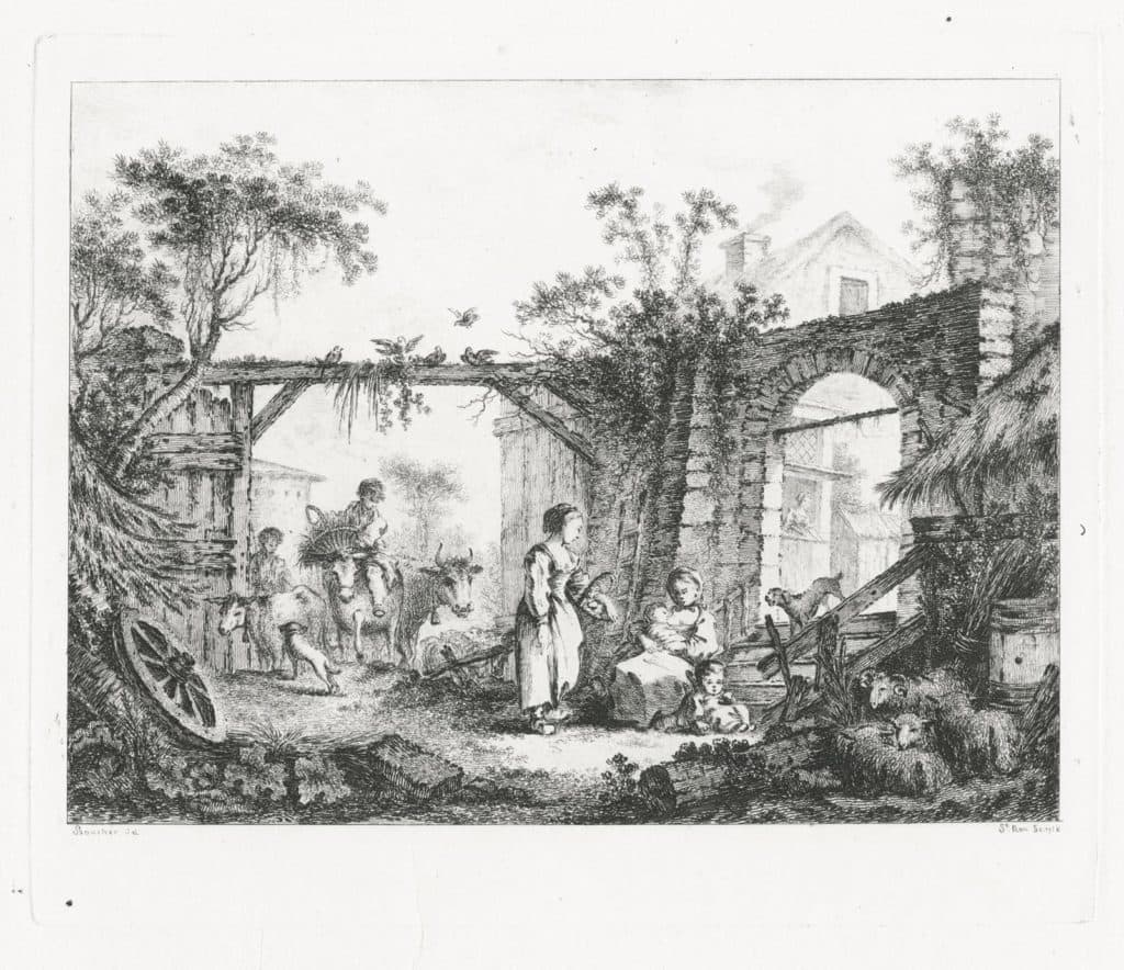 Saint-Non / D’après Boucher – Cour de ferme