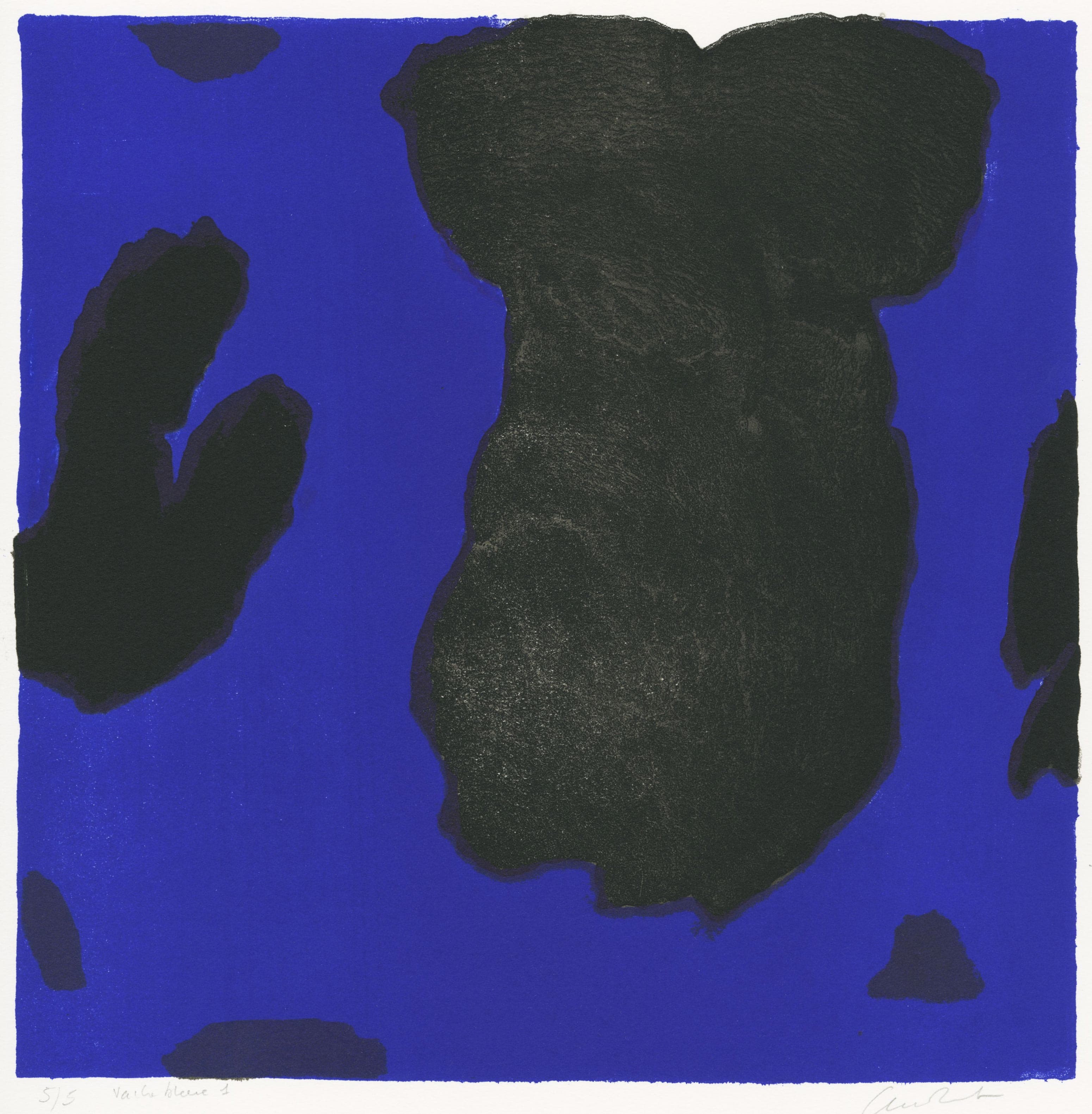 Blue cow 1 (composition in blue and black)