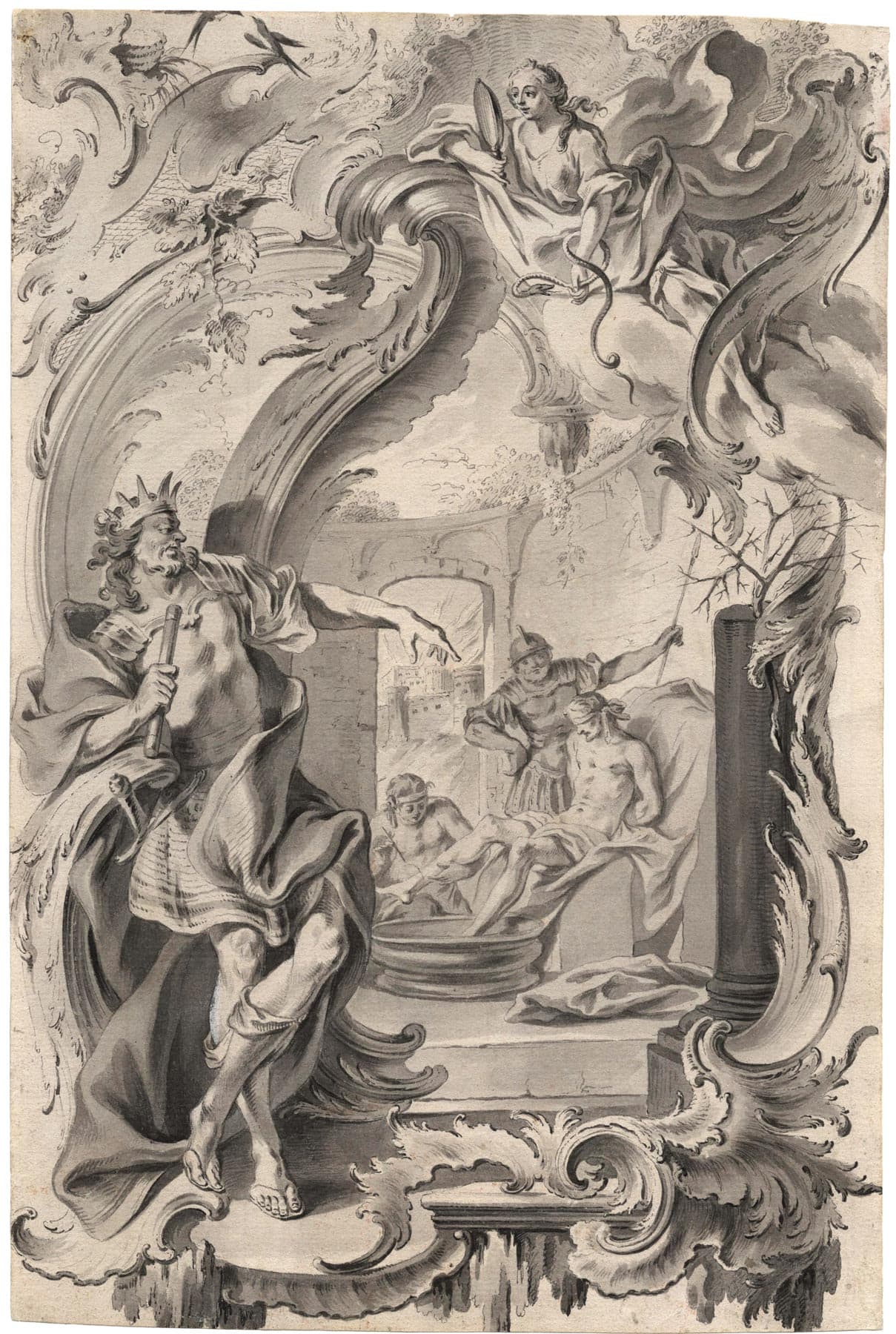 Nero and Senequa in a rococo framing