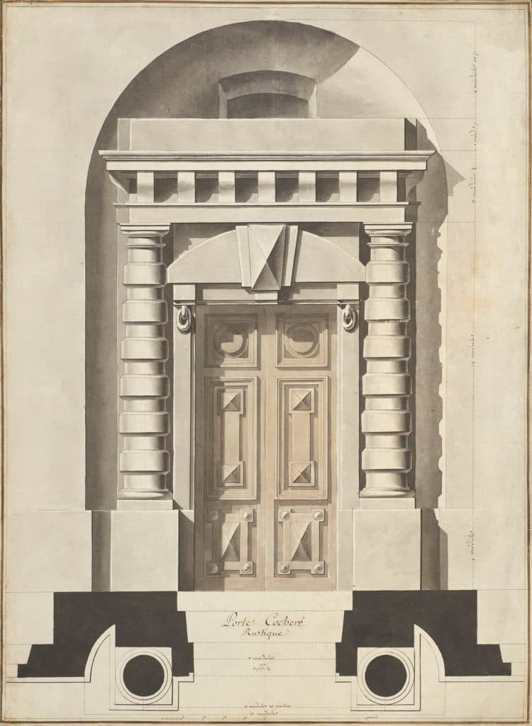 Ecole française XVIIIe – Porte Cochère Rustique