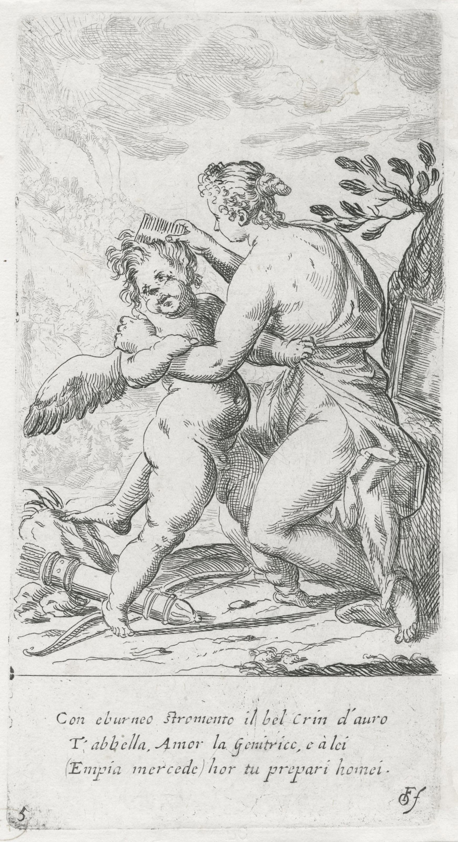 Vénus peigne les cheveux de son fils