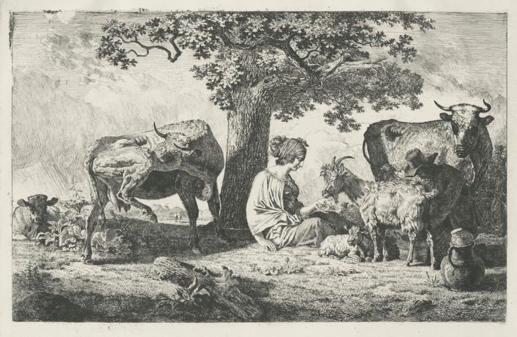 Demarne – Homme trayant une chèvre