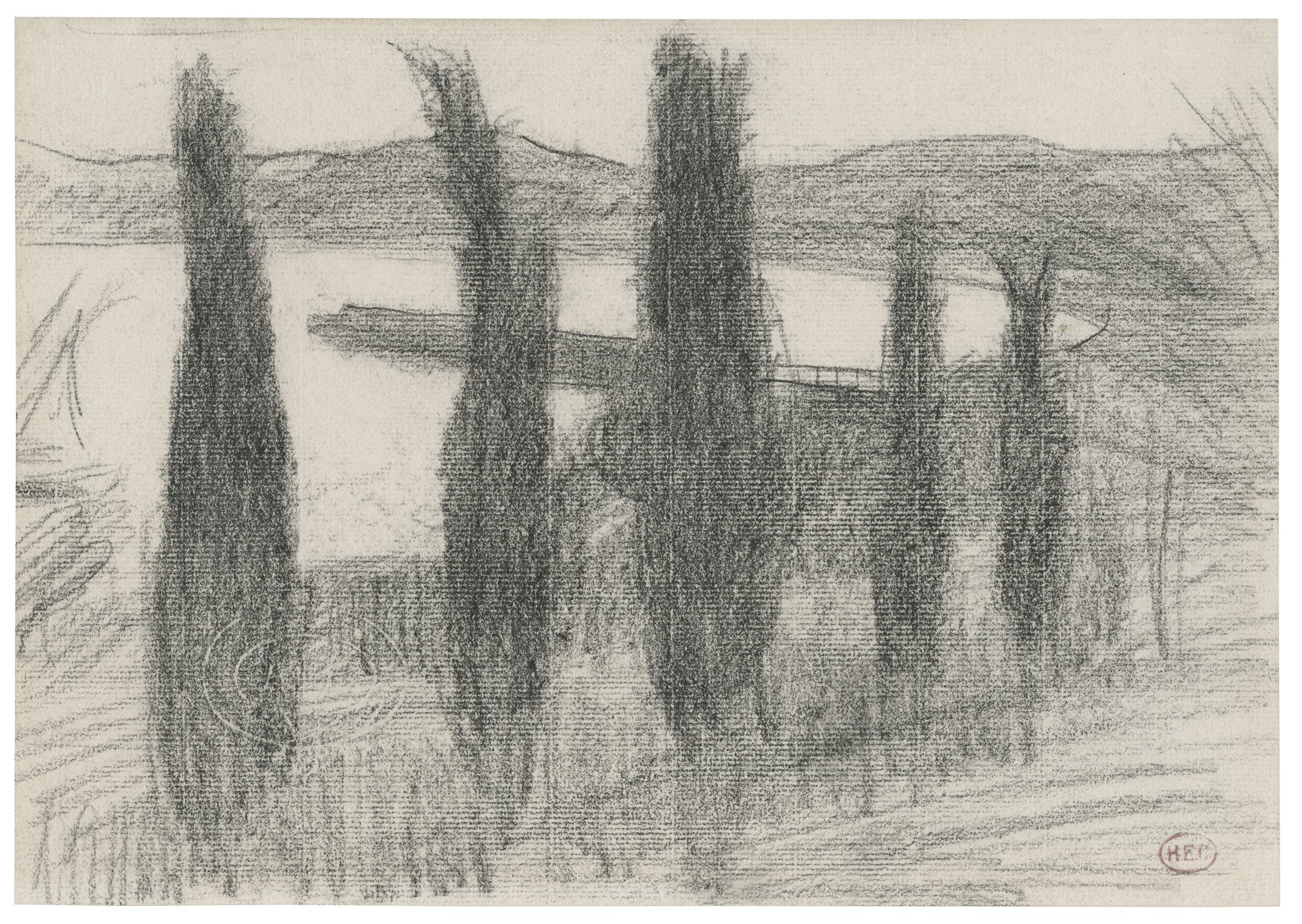 Maritime landscape with cypress