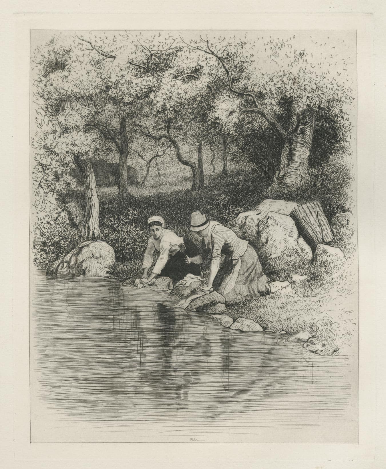 Laveuses à Vallière (Creuse)