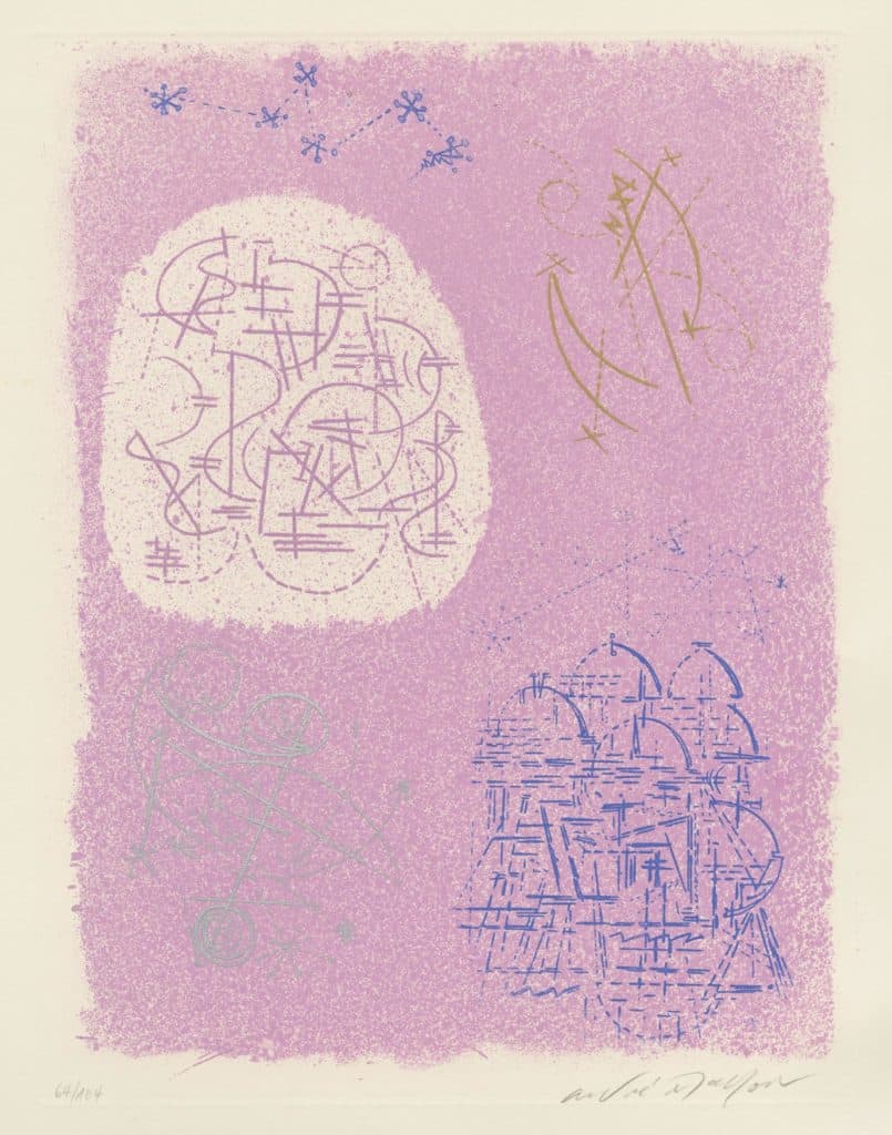 Masson (André) – Composition abstraite en rose