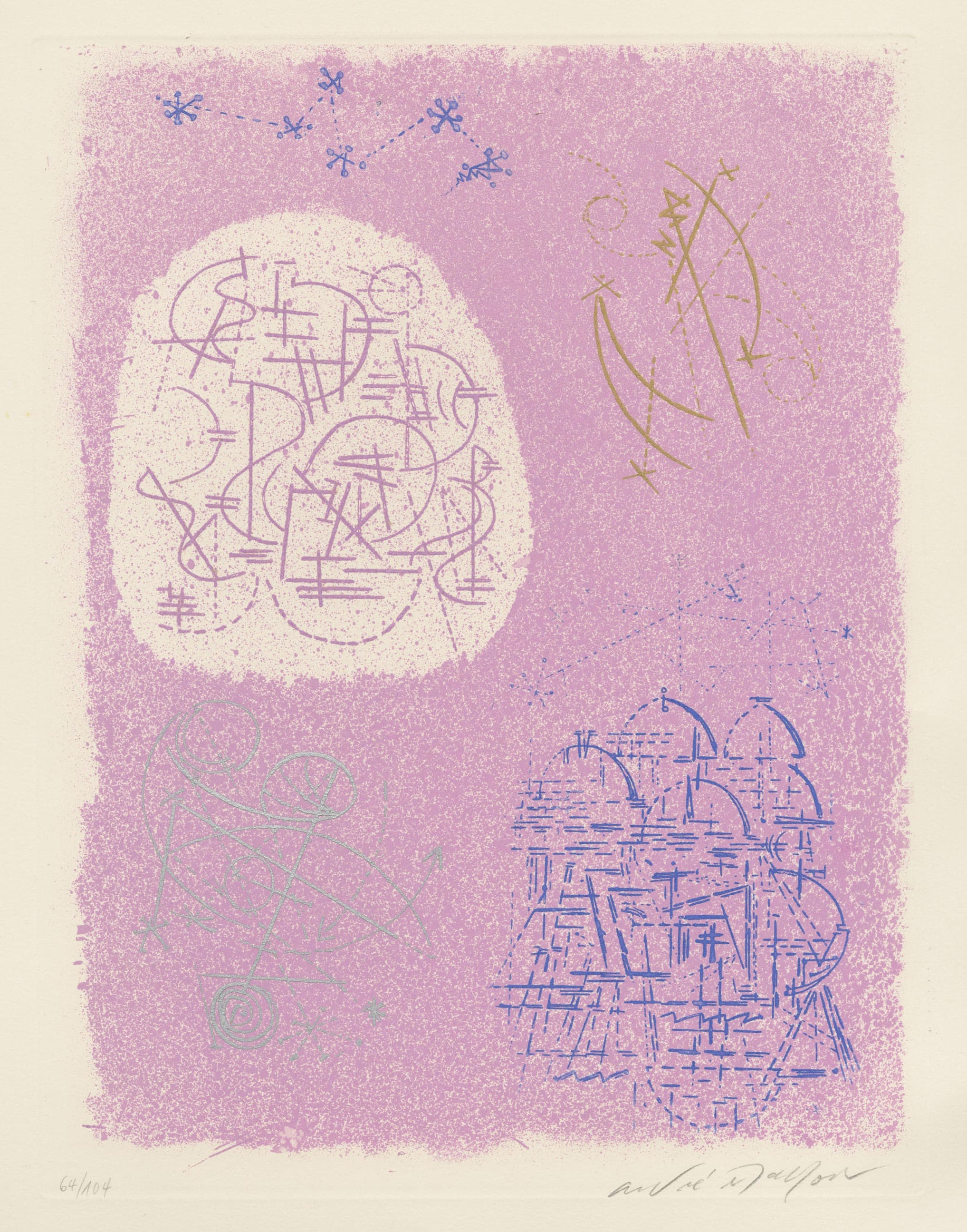 Composition abstraite en rose