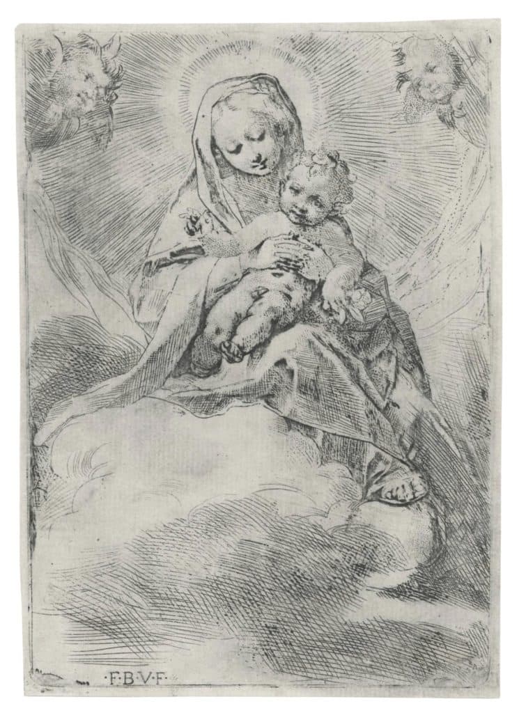 Barocci – La Vierge assise sur un nuage