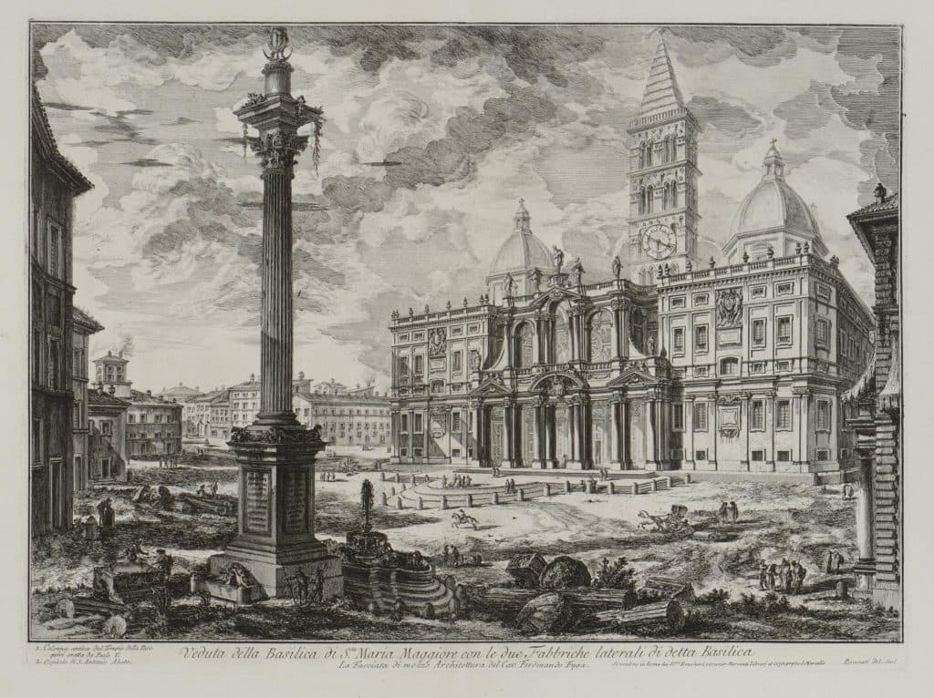 Piranesi – Veduta della Basilica di S.ta Maria Maggiore con le due Fabbriche laterali di detta Basilica