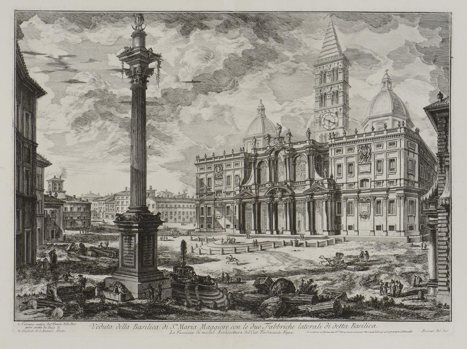 Veduta della Basilica di S.ta Maria Maggiore con le due Fabbriche laterali di detta Basilica