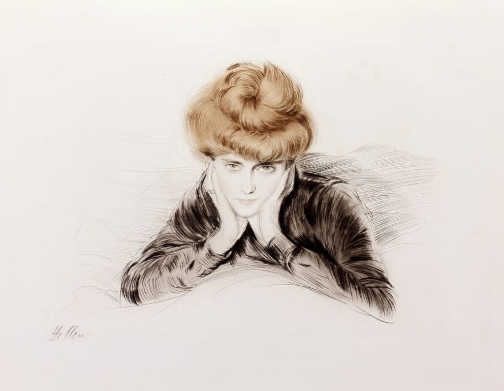 Helleu – Visage encadré