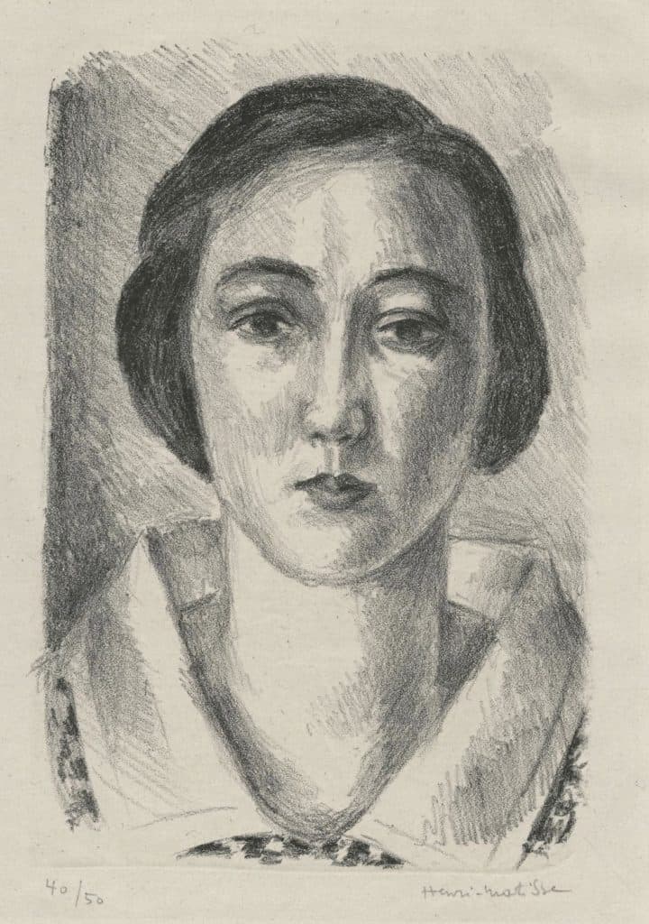 Matisse – Jeune fille en robe fleurie au col d’organdi