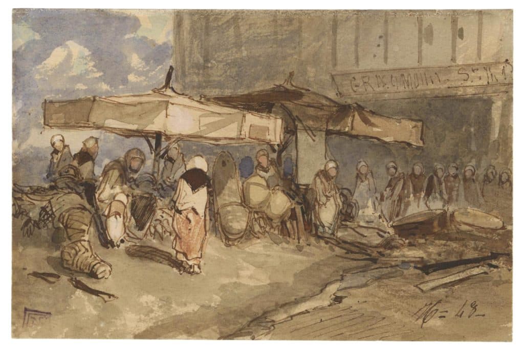 Hervier – Scène de marché