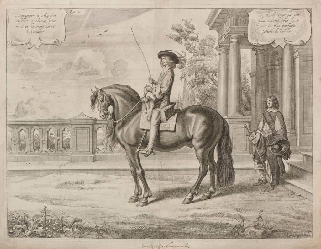 D’après Diepenbeck – William Cavendish, Marquis de Newcastle à cheval, suivi par son valet M. Housley