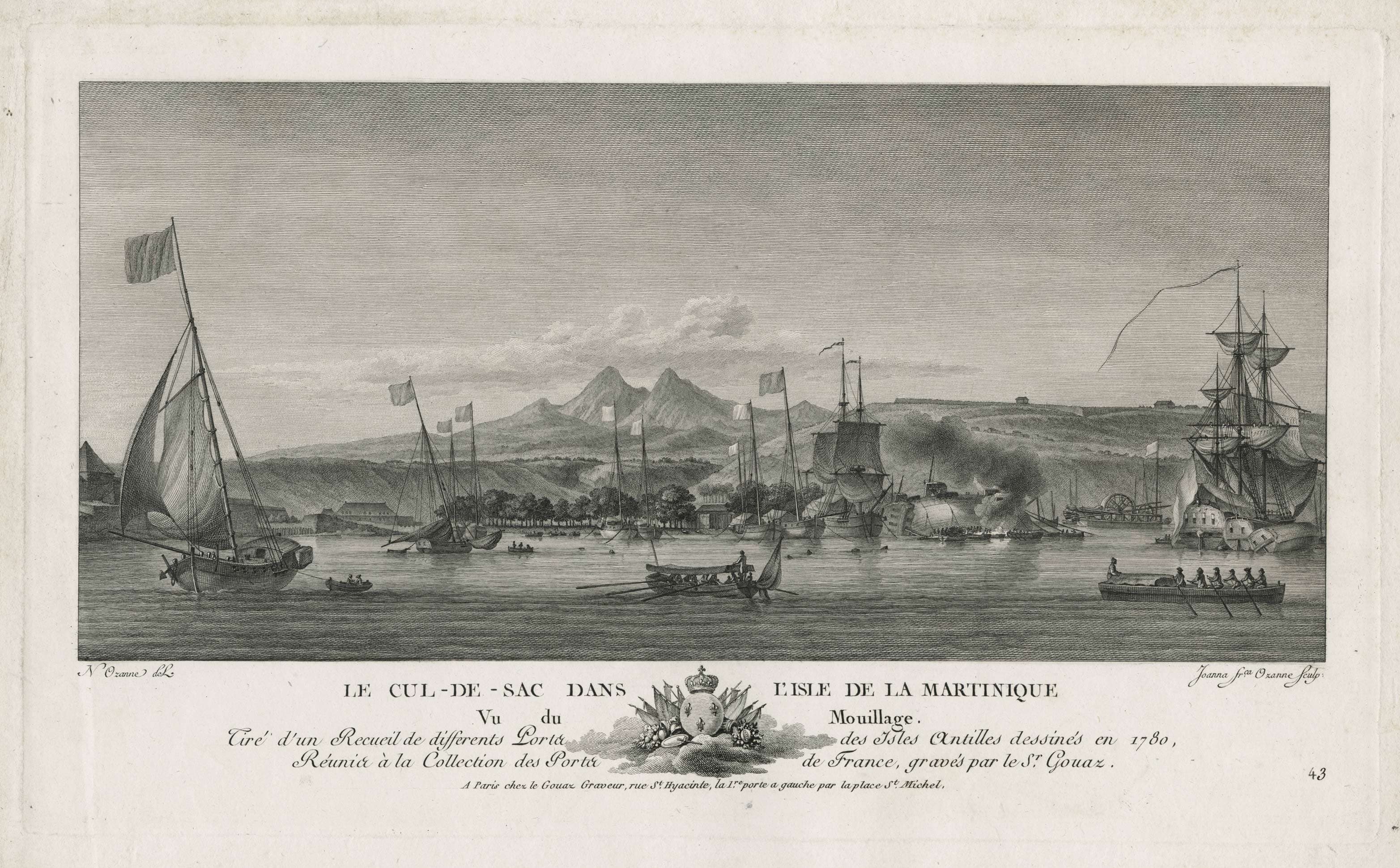 Le cul-de-sac dans l’isle de la Martinique, Vu du Mouillage