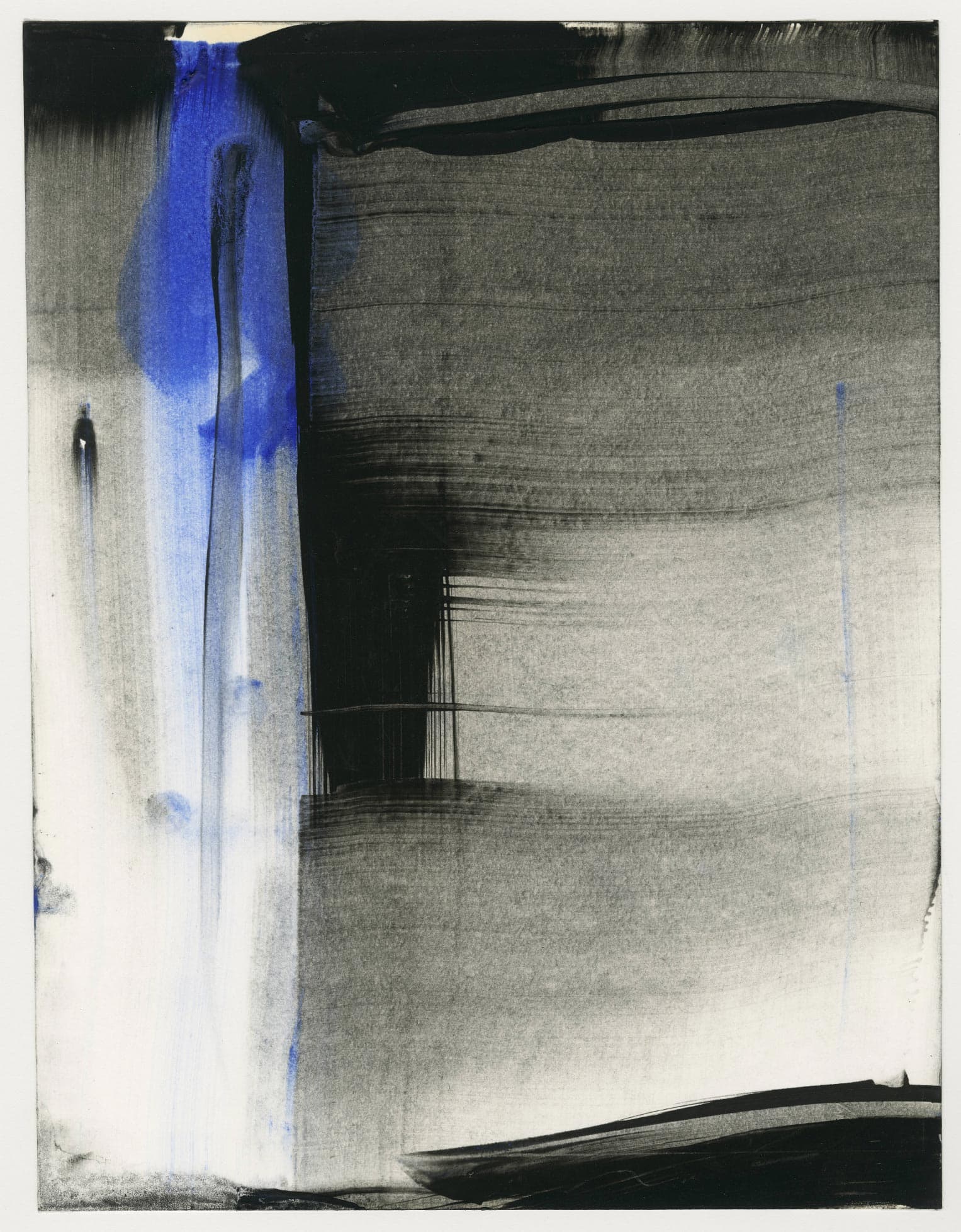 Sans titre (composition abstraite en noir et bleu)