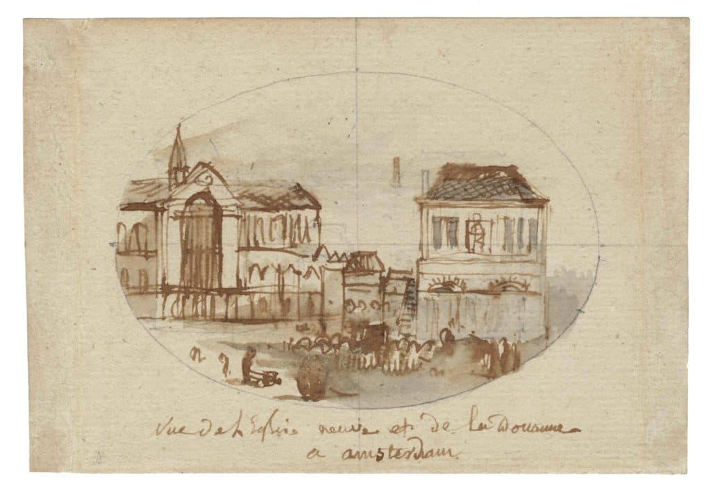 Nicolle – Vue de l’église neuve et de la Douane à Amsterdam