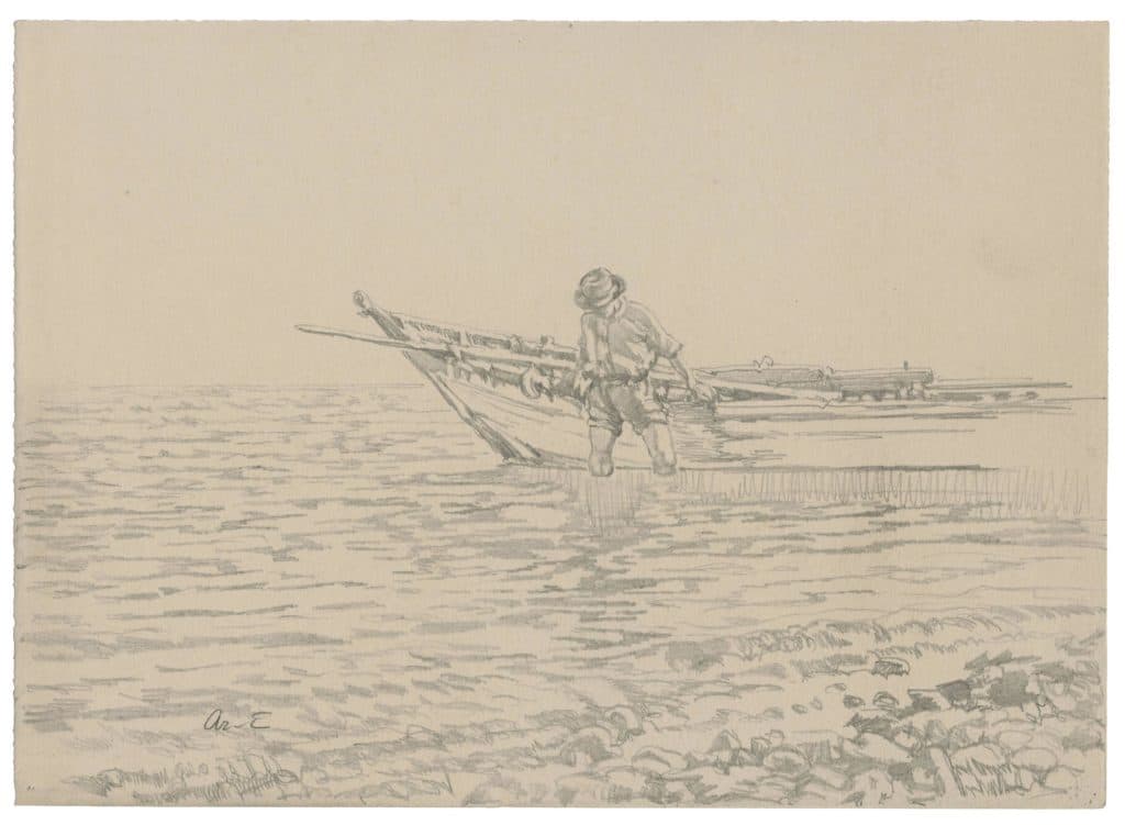 Calame – Pêcheur et sa barque