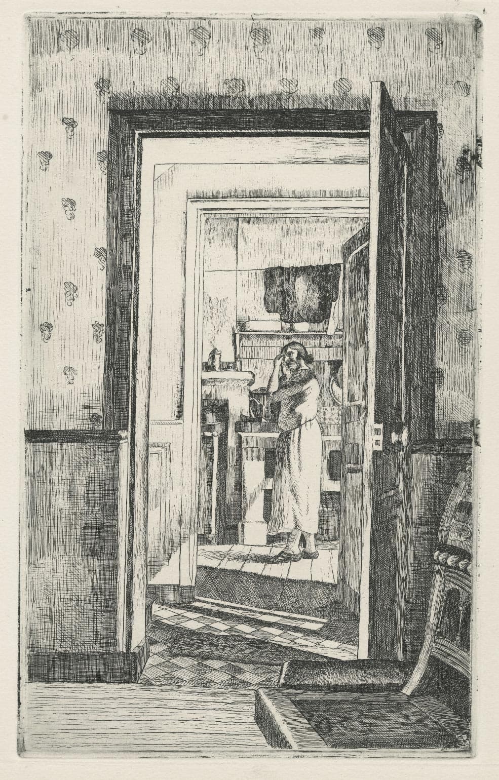 Open door on a kitchen