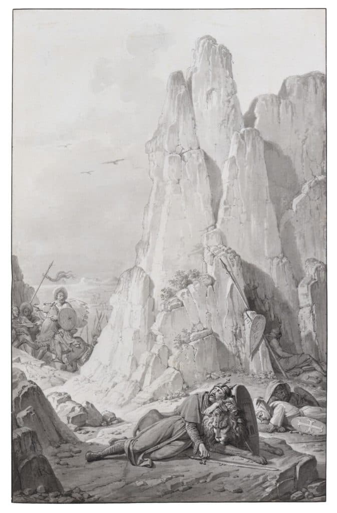 Revoil – Geoffroy de la Tour endormi sur son lion